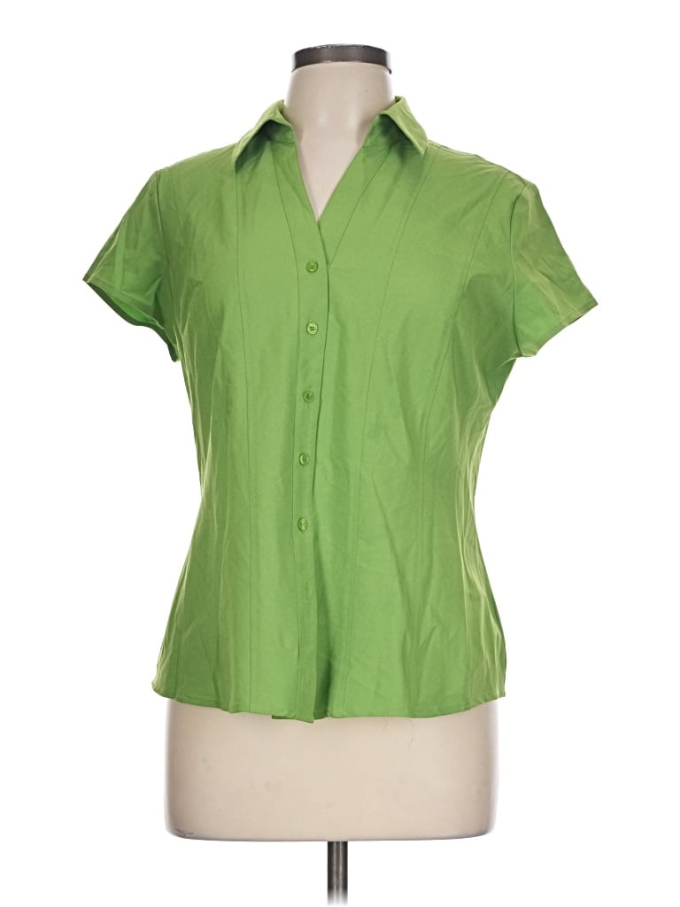 Pre-owned Style & Co Short Sleeve Blouse In Green