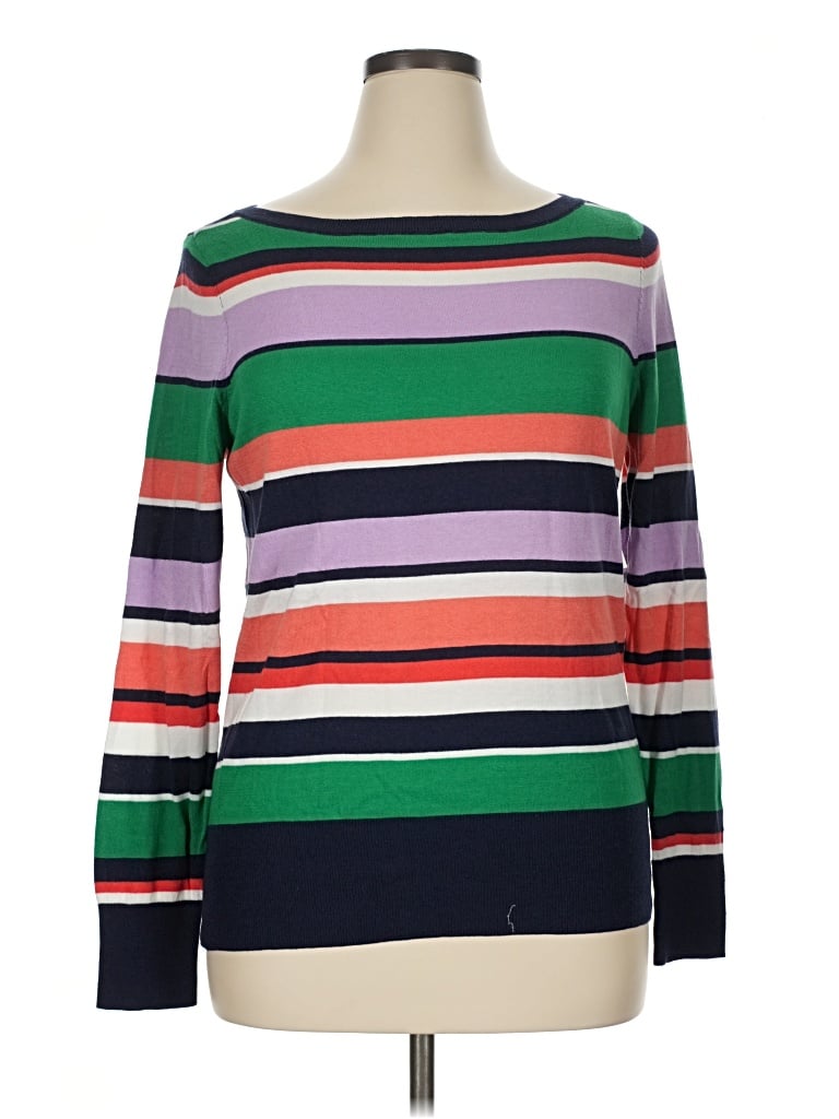 Pre-owned Halogen Long Sleeve Top Purple Boatneck Tops