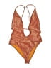 Assorted Brands Paisley Orange One Piece Swimsuit Size L - photo 1