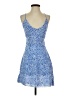 Shein 100% Polyester Hearts Blue Cocktail Dress Size S - photo 1