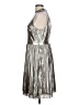 Ann Taylor 100% Polyester Metallic Silver Cocktail Dress Size 12 Petite - photo 5