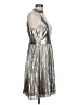 Ann Taylor 100% Polyester Metallic Silver Cocktail Dress Size 12 Petite - photo 4