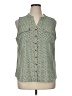 Croft & Barrow 100% Polyester Tweed Green Sleeveless Blouse Size XL - photo 1