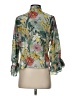Zara Basic Floral Green 3/4 Sleeve Blouse Size XS - photo 2