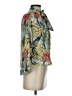 Zara Basic Floral Green 3/4 Sleeve Blouse Size XS - photo 4