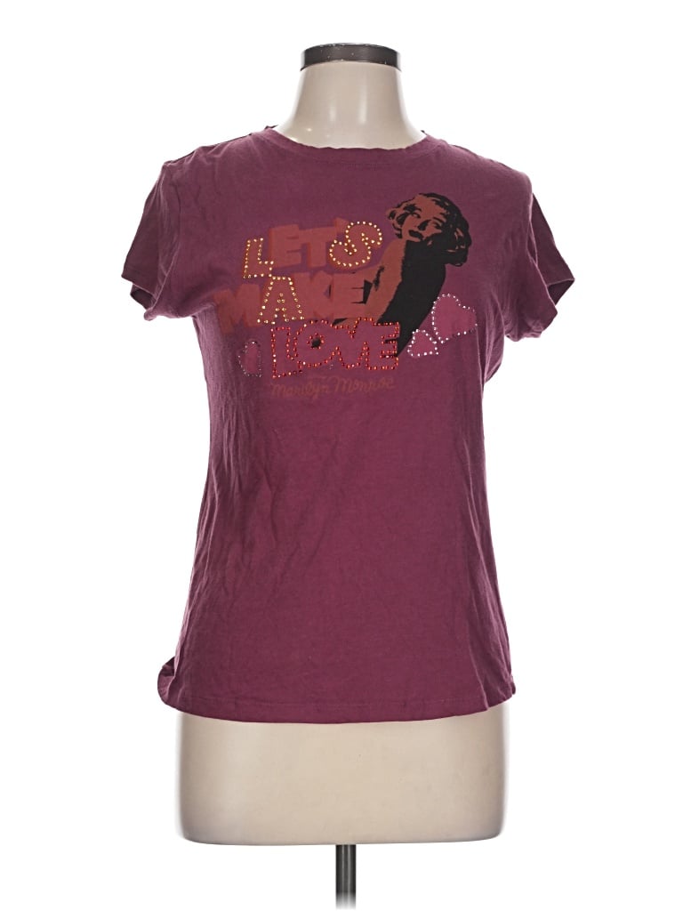 Pre-owned Assorted Brands Short Sleeve T-shirt In Burgundy
