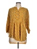 C established 1946 100% Polyester Yellow 3/4 Sleeve Blouse Size L - photo 1