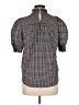 Ann Taylor LOFT Houndstooth Black Short Sleeve Blouse Size M - photo 2
