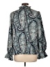 J.Crew 100% Polyester Paisley Blue Long Sleeve Blouse Size L - photo 2
