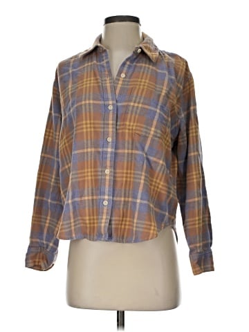 Madewell Flannel Oversized Boyfriend Shirt in Plaid (view 1)