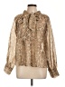 Bailey 44 Snake Print Animal Print Tan Long Sleeve Blouse Size EU 44 / US 14 - photo 1