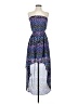 Wet Seal 100% Polyester Print Blue Cocktail Dress Size S - photo 1
