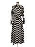 H&M 100% Polyester Stripes Black Casual Dress Size M - photo 1