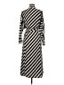 H&M 100% Polyester Stripes Black Casual Dress Size M - photo 2