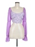 Unbranded 100% Polyester Purple 3/4 Sleeve Blouse Size M - photo 1