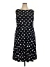 Chaps Polka Dots Black Casual Dress Size 18w - photo 1