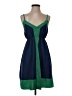 Assorted Brands 100% Polyester Color Block Green Casual Dress Size S - photo 1