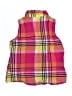 Justice 100% Cotton Checkered-gingham Stripes Multi Color Pink Sleeveless Button-Down Shirt Size 16 - photo 2