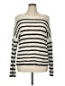 Nine West 100% Cotton Stripes Ivory Pullover Sweater Size XL - photo 1