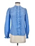 Boden 100% Silk Blue Long Sleeve Silk Top Size 0 - photo 1