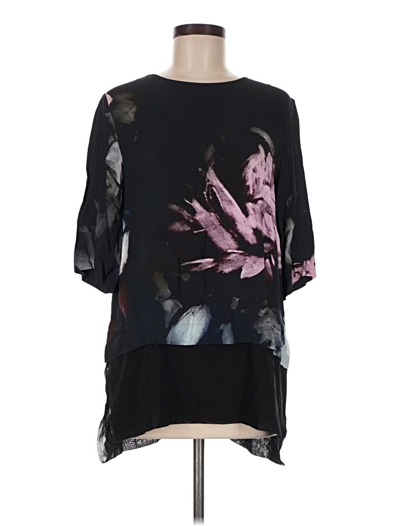 Pre-owned Fuzzi 3/4 Sleeve Blouse In Black
