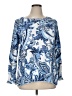 Soft Surroundings 100% Cotton Paisley Blue Pullover Sweater Size XL - photo 1