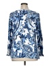 Soft Surroundings 100% Cotton Paisley Blue Pullover Sweater Size XL - photo 2