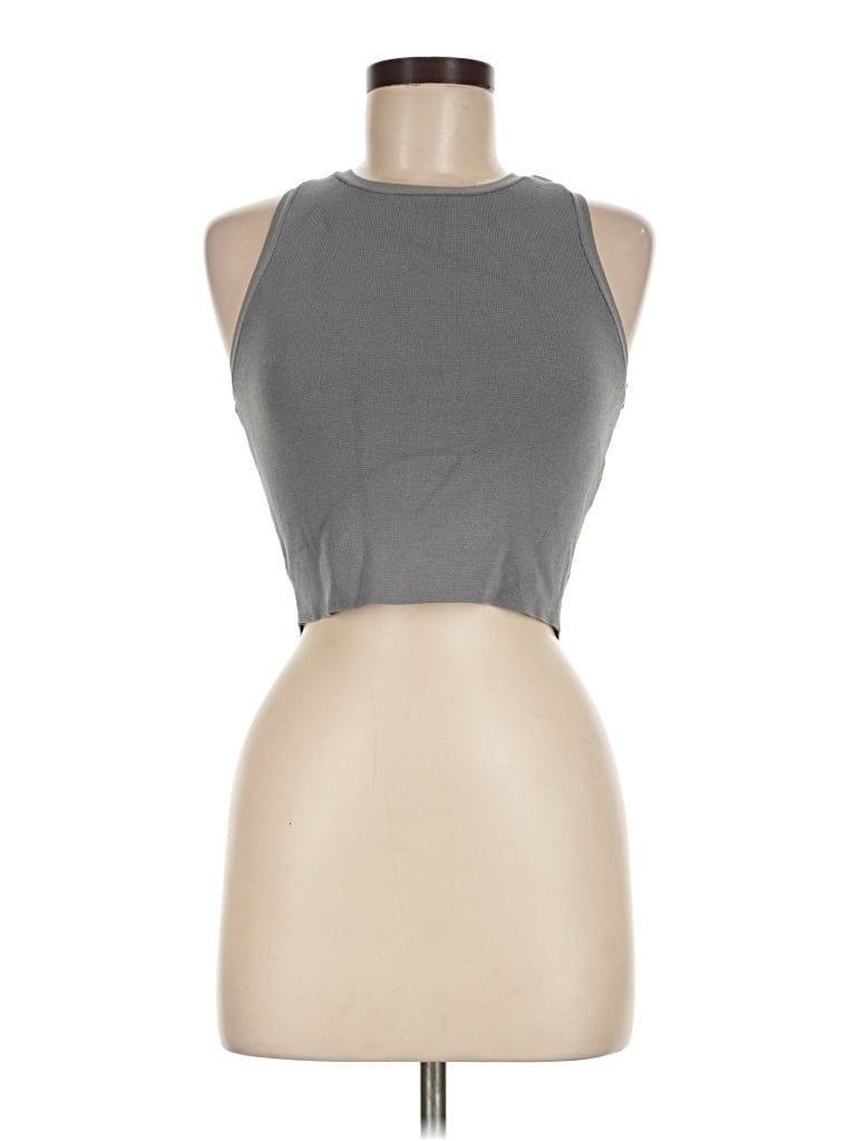 Pre-owned Zara Tank Top Gray Halter Neckline Tops