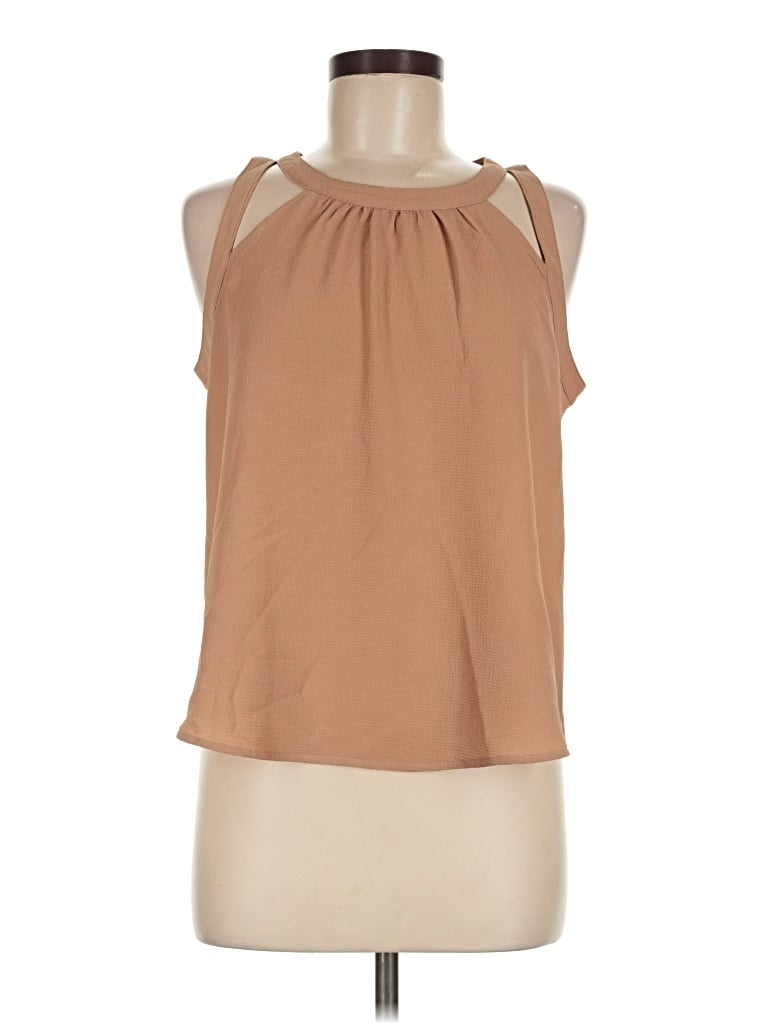 Pre-owned Mine Sleeveless Blouse In Tan