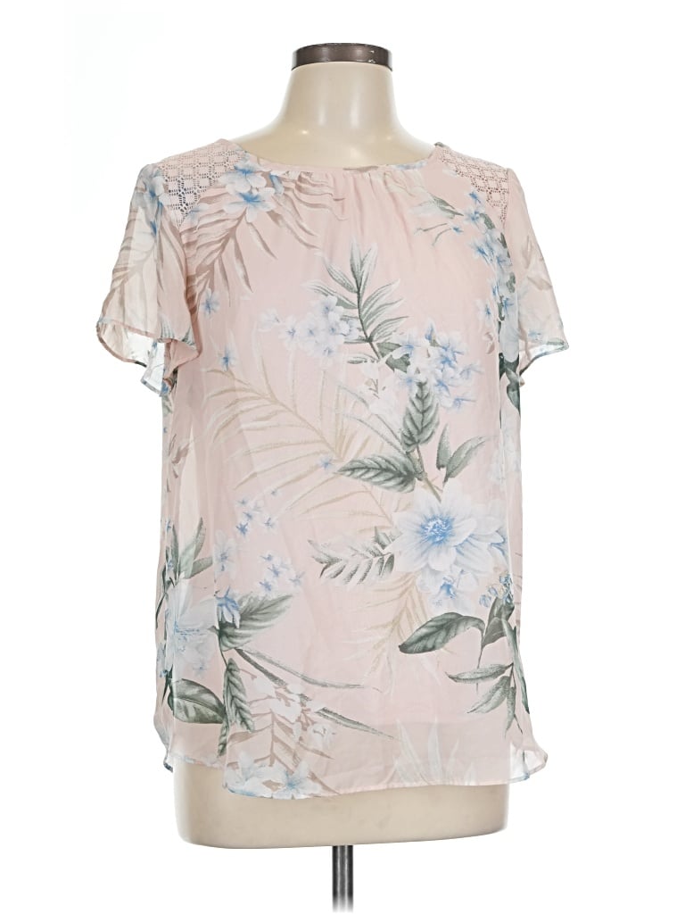 Pre-owned Apt. 9 Short Sleeve Blouse In Pink