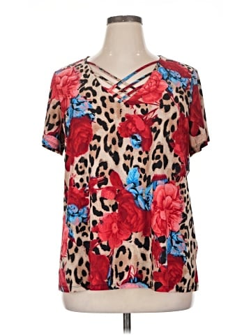 INC International Concepts Short Sleeve Blouse (view 1)