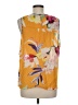 Vineet Bahl 100% Polyester Yellow Sleeveless Blouse Size M - photo 2