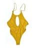 MATTE Collection Solid Yellow One Piece Swimsuit Size XL - photo 1