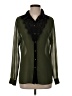 Romeo & Juliet Couture 100% Polyester Color Block Green Long Sleeve Blouse Size S - photo 1
