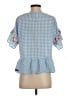 Matilda Jane Checkered-gingham Blue Short Sleeve Blouse Size S - photo 2