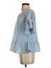 Matilda Jane Checkered-gingham Blue Short Sleeve Blouse Size S - photo 5