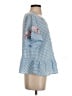 Matilda Jane Checkered-gingham Blue Short Sleeve Blouse Size S - photo 4