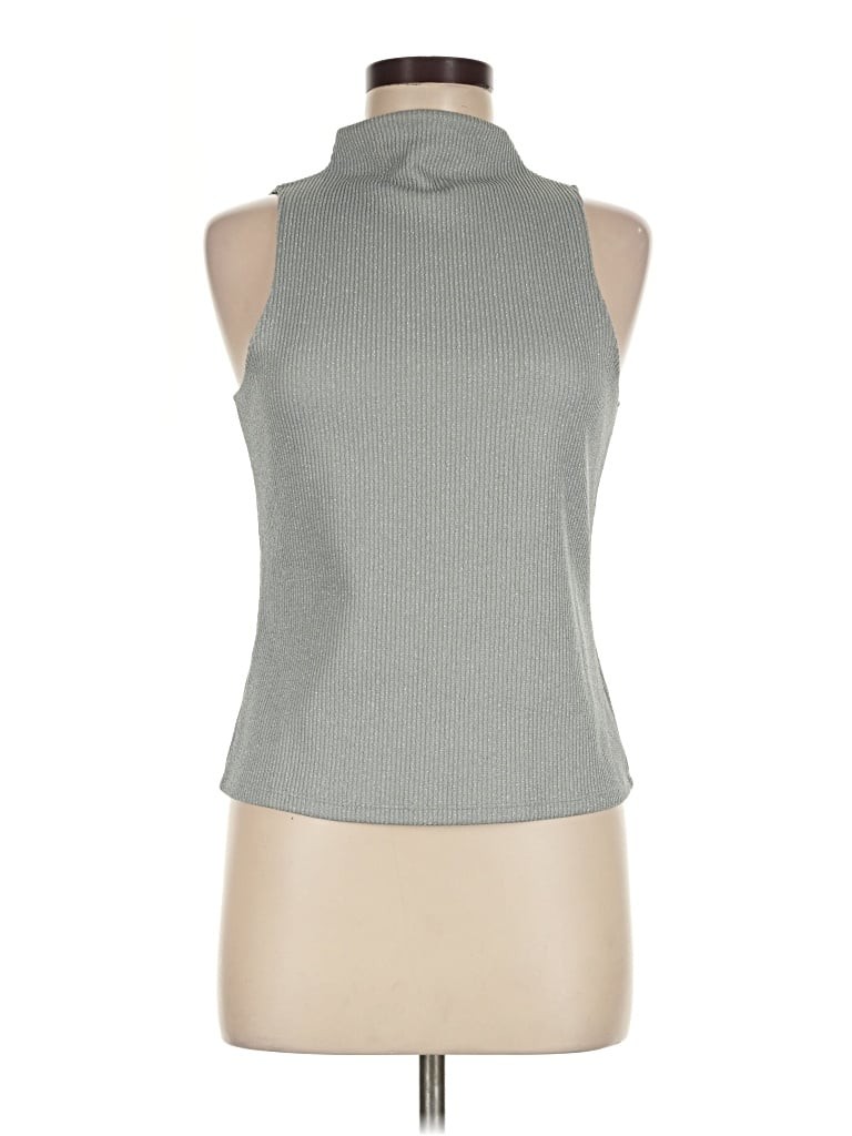 Pre-owned Divided By H&m Sleeveless Top Gray Halter Neckline Tops