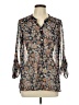 About A Girl 100% Polyester Paisley Gray 3/4 Sleeve Blouse Size L - photo 1
