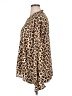 Torrid 100% Polyester Animal Print Brown Long Sleeve Blouse Size 1X Plus (1) - photo 5