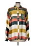 Mystree 100% Polyester Color Block Yellow Green Long Sleeve Blouse Size L - photo 1
