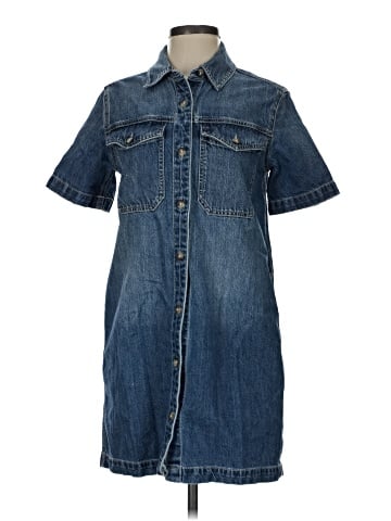 Madewell Denim Boxy Shirtdress in Demarco Wash (view 1)