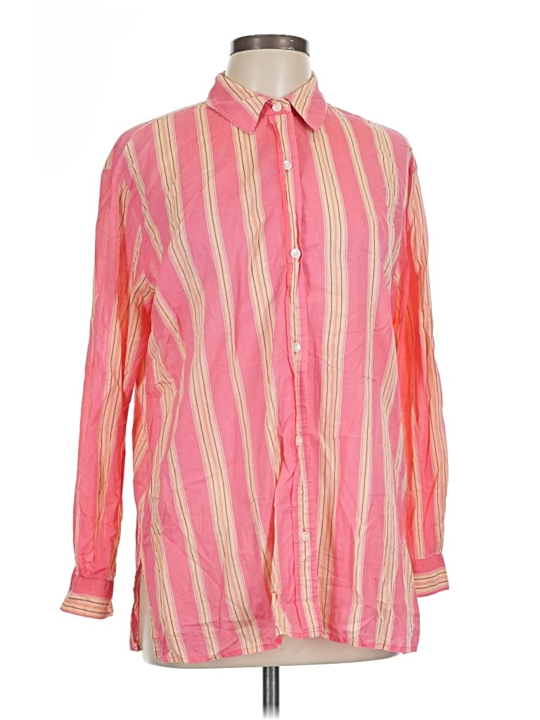 Pre-owned Lizsport Long Sleeve Button Down Shirt In Pink