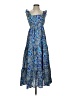 MNG 100% Cotton Paisley Blue Cocktail Dress Size 2 - photo 1