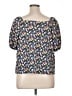 Ann Taylor LOFT Blue Short Sleeve Blouse Size XL - photo 2