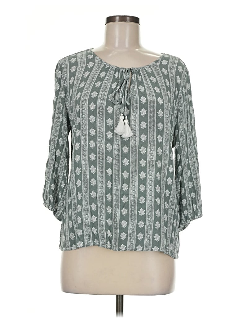 Pre-owned Kaileigh 3/4 Sleeve Blouse In Green