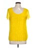 H&M 100% Polyester Yellow Short Sleeve Blouse Size L (estimated) - photo 1