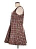 Aqua 100% Polyester Tweed Plaid Multi Color Brown Cocktail Dress Size L - photo 5