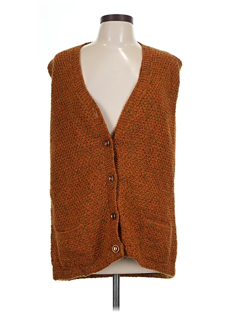 Pre-owned Unbranded Sweater Vest In Orange