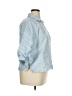 CeCe Stripes Blue 3/4 Sleeve Button-Down Shirt Size XL - photo 4